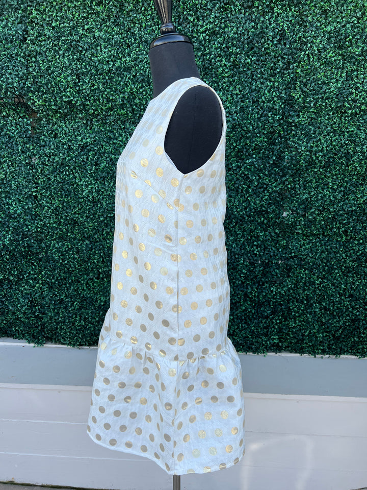 side of Gold & White Daisy Dress Women's Dresses Tres Chic Boutique with pockets