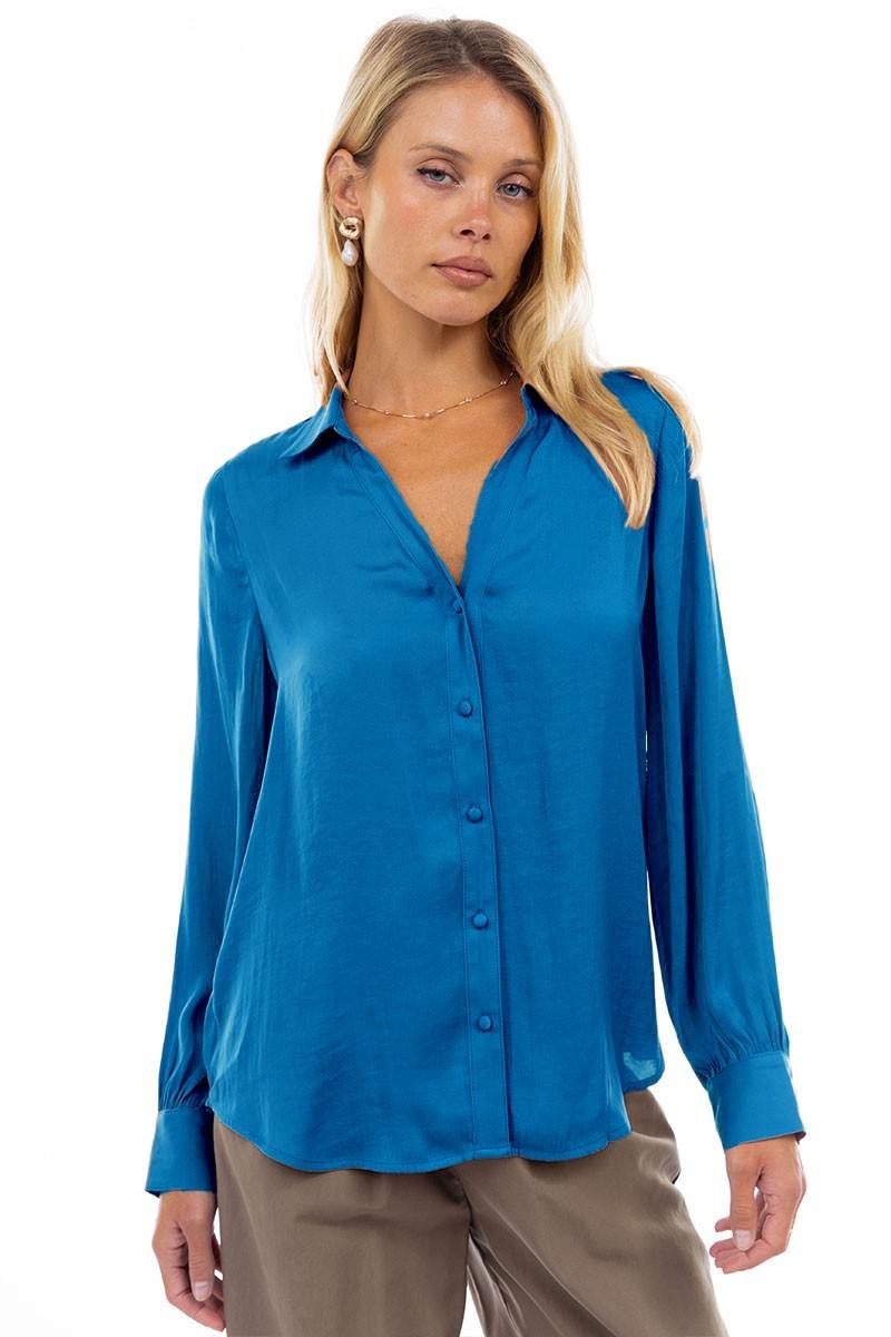 silky satin blouses colorful tops at houston texas boutique long sleeve dressy tops